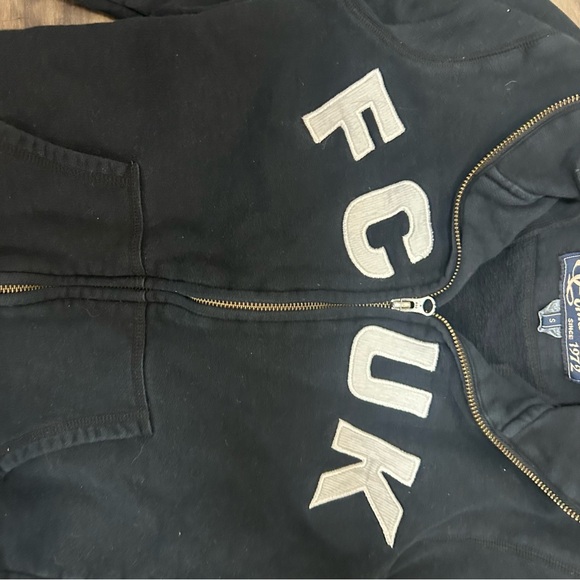 French Connection Navy Blue Zip Hoodie - Picture 4 of 5